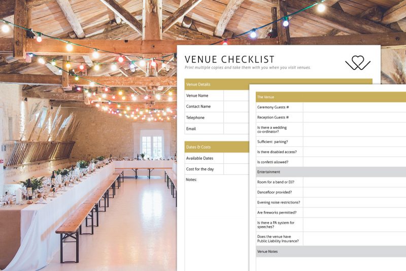 wedding venue site visit checklist