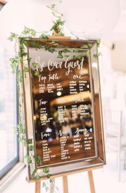 Table Plan on a Mirror