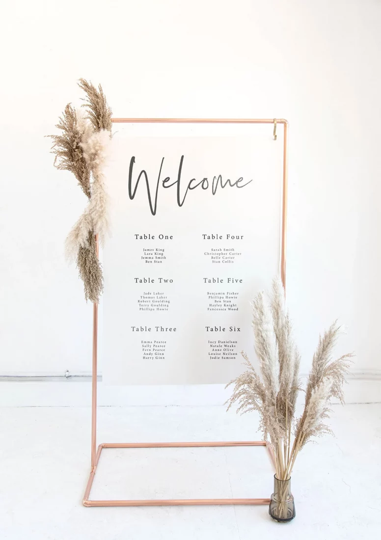 copper welcome sign
