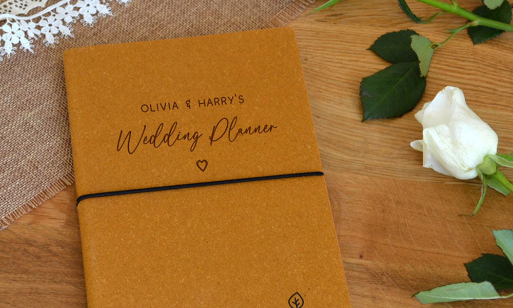 Wedding Planner Notebook Recycled Leather Cover